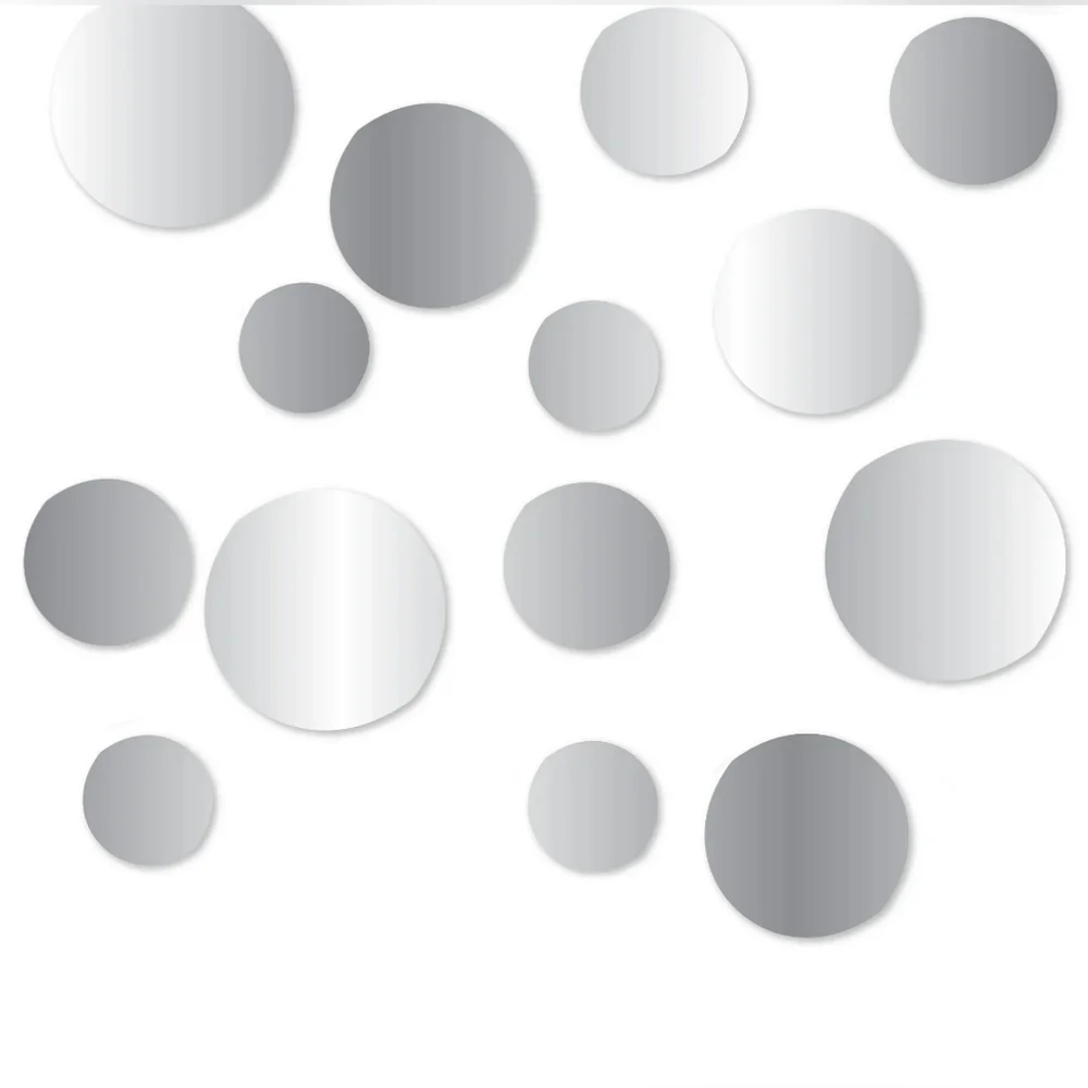 Blue Moon Studios 14pc Self-Adhesive Circle Wall Mirror Decals
